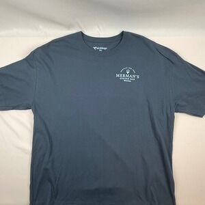 Birddogs Mens Mermans Oyster Bar Montauk Graphic T-Shirt 2XL Gray Short Sleeve